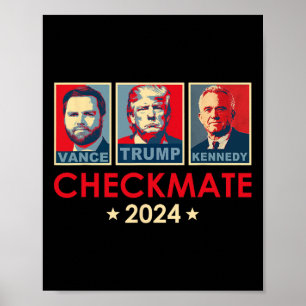 Poster Trump Vance Kennedy Xeque-Mate 2025 Eleição Republ