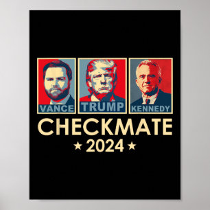 Poster Trump Vance Kennedy Xeque-Mate Eleição Republicana