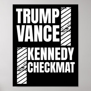 Poster Trump Vance Kennedy Xeque-Mate Eleição Republicano