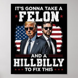 Poster Trump Vance Vai Levar Um Criminoso E Um Caipira