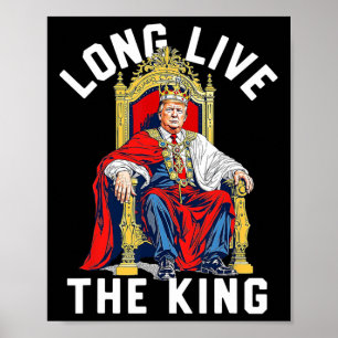 Poster Trump Vintage Longa Vida ao Rei Patriota Americano