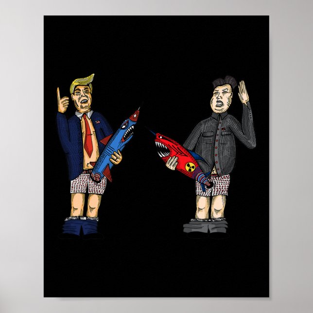 Poster Trump Vs. Kim Jong-un 2020 Whose Rocket Is Bigger  (Frente)