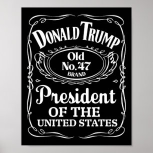 Poster Trump Whiskey Bottle Label Trump 47º Presidente 20