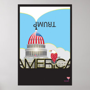 Pôster Trumpet & Capitol TRUMP com logotipo TRUMPet & fla