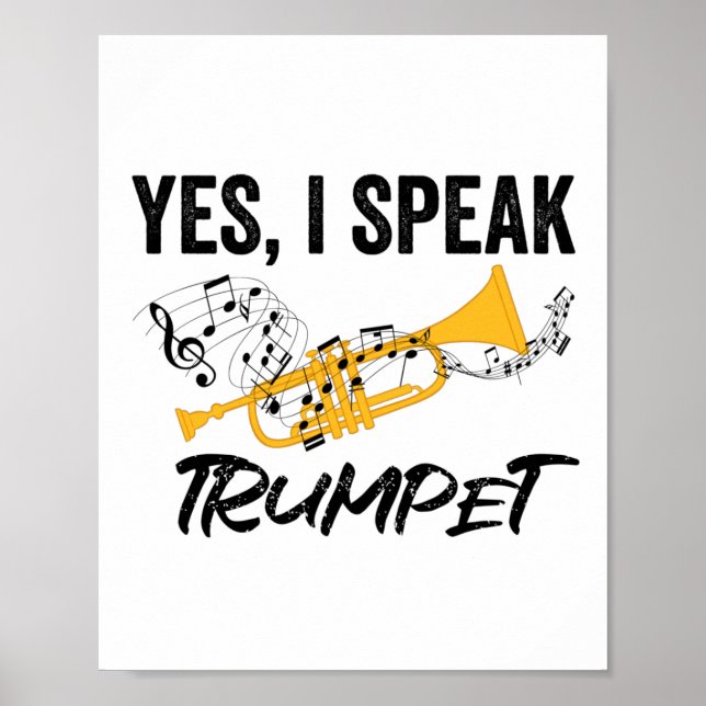 Poster Trumpet Musical Instrument | Trumpet Band Gift (Frente)