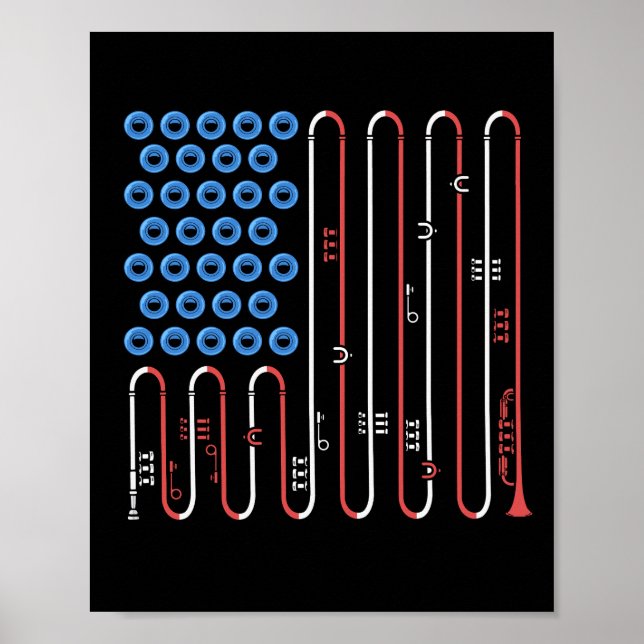 Poster Trumpet Player 4 De Julho Jazz Music USA Trumpet (Frente)