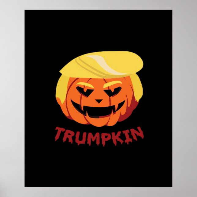 Poster Trumpkin Assustador do Halloween Clássico (Frente)
