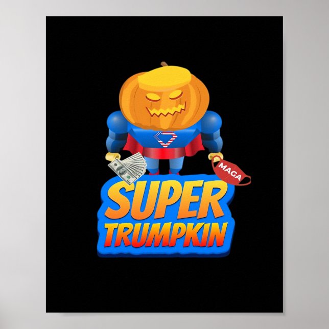 Poster Trumpkin Funny Pumpkin Head Halloween Costume Clae (Frente)
