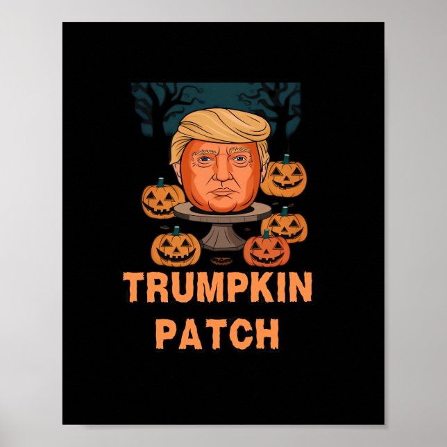Poster Trumpkin Halloween - Engraçado Pumpkin Político De (Frente)