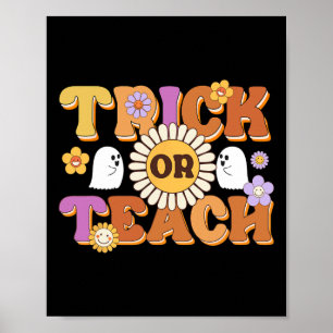 Poster Truque De Retrô Ou Ensino Professor Fantasma Hallo