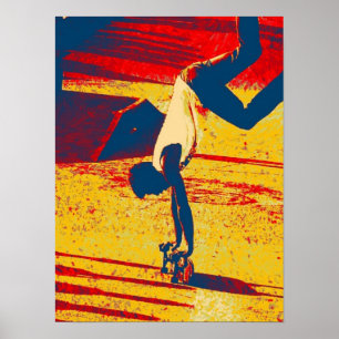 Pôster Truque em skate de estilo livre e esportes extremo