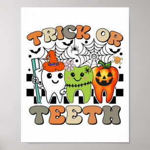Poster Truque Engraçado Ou Dentes Halloween Habilita Dent