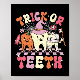 Poster Truque Engraçado Ou Dentes Halloween Habilita Dent