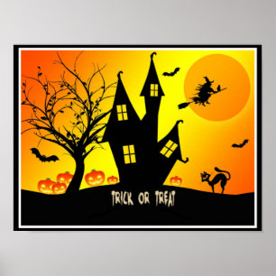 Poster Truque ou brinde, Noite de Halloween...