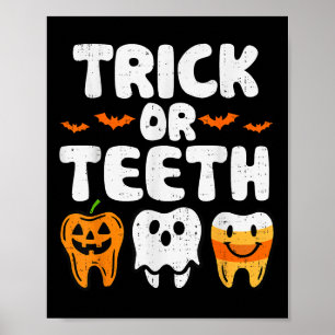 Poster Truque Ou Dentes De Halloween Engraçados Dentistas
