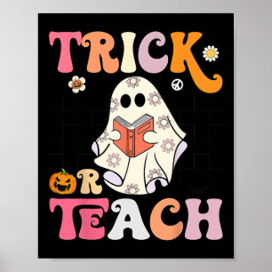 Poster Truque ou Ensine o Almoço do Halloween Retro Fanta