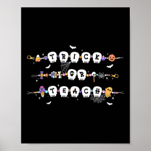 Poster Truque Ou Ensino Feliz Professor Feliz Halloween B