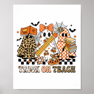 Poster Truque Ou Ensino Professor Fantasma Em Halloween R