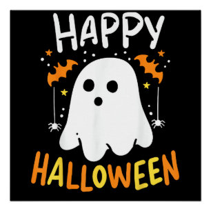 Pôster Truque Ou Tratar Fantasma De Halloween