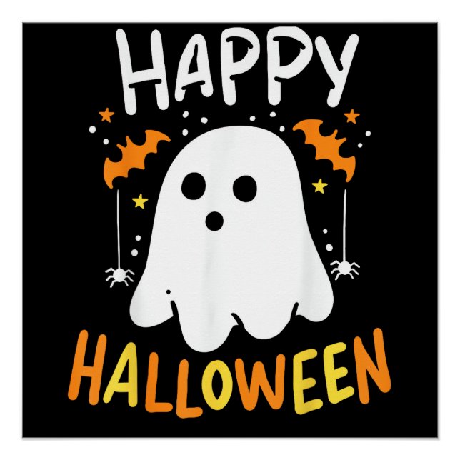 Pôster Truque Ou Tratar Fantasma De Halloween (Frente)