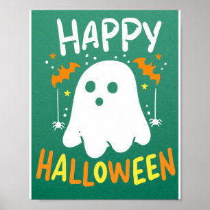 Poster Truque Ou Tratar Fantasma De Halloween