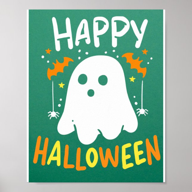 Poster Truque Ou Tratar Fantasma De Halloween (Frente)
