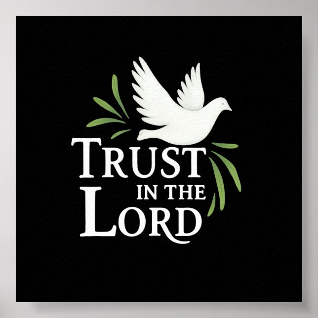 Poster Trust in the Lord White Dove Christian Flat Cards (Frente)