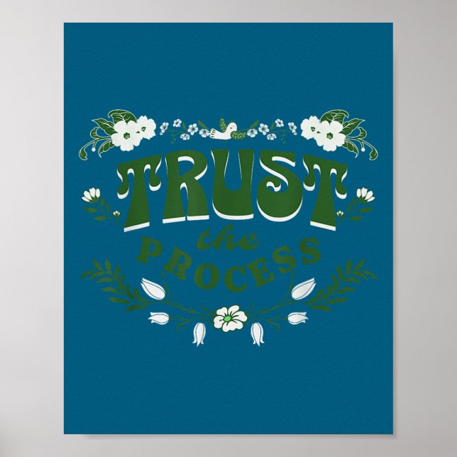 Poster Trust The Process, Feminine Floral Sitive Motivati (Frente)