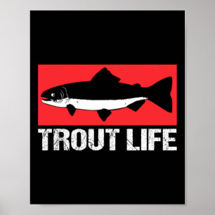 Poster Truta do Lago Engraçado Pescador de Trutas Vida da