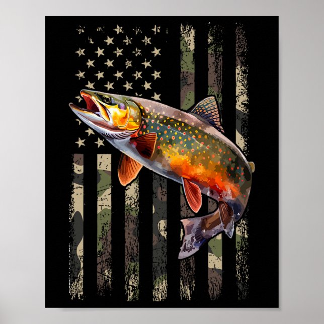 Poster Truta Salpicada da Corrente Bandeira Americana Pes (Frente)