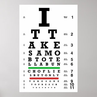 Poster Truth Eye Chart