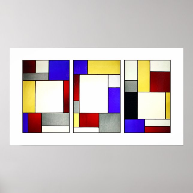 Poster Tryptych Theo Van Doesburg, Janela de Vidro Estend (Frente)