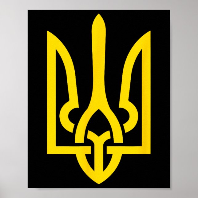Poster Tryzub Símbolo da Ucrânia  (Frente)