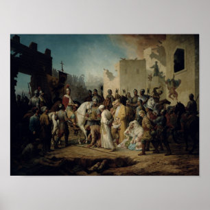 Pôster Tsar Ivan IV Kazan de conquista em 1552, 1894