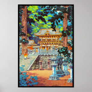 Poster Tsuchiya Koitsu a porta Yomei o santuário de Nikk