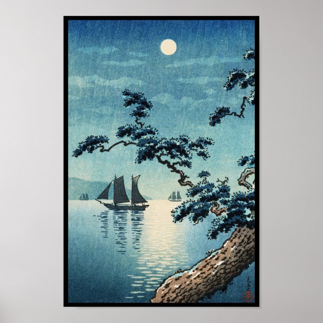 Pôster Tsuchiya Koitsu Maiko Sea Shore hanga (Frente)