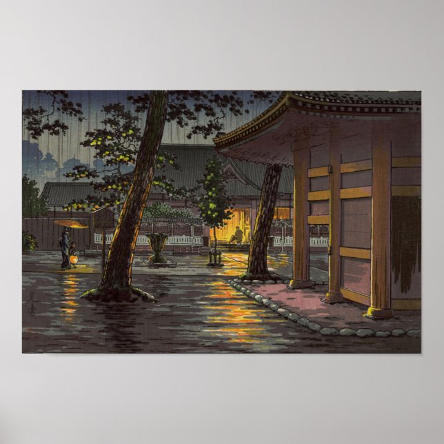 Poster Tsuchiya Koitsu Sketches Takanawa Sengakuji Temple (Frente)