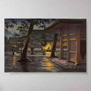 Poster Tsuchiya Koitsu Sketches Takanawa Sengakuji Temple