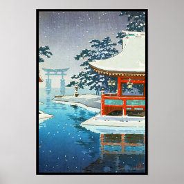 Poster Tsuchiya Koitsu Snowy Miyajima Arte de inverno
