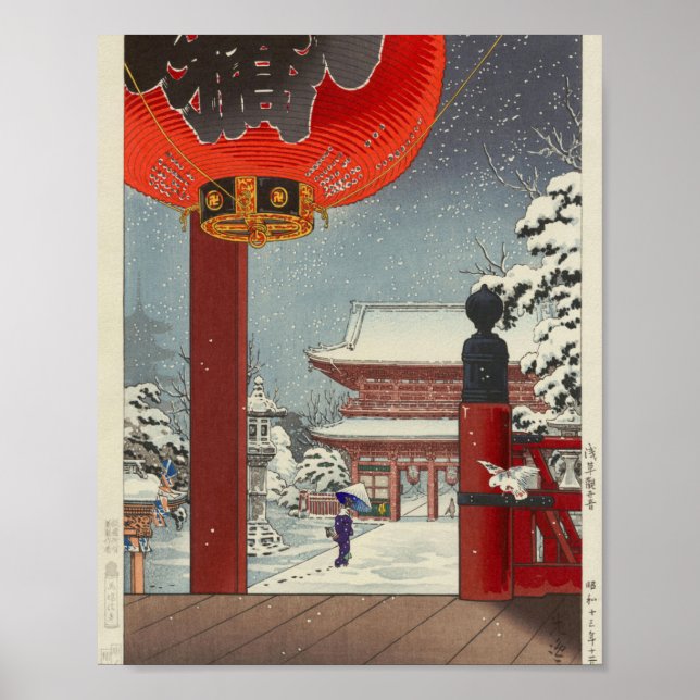 Poster Tsuchiya Koitsu Um Dia De Inverno No Templo Asakus (Frente)