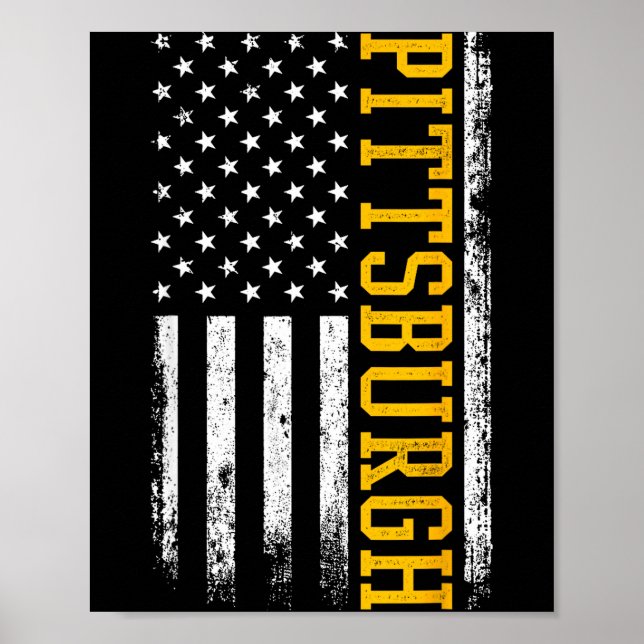 Poster Ttsburgh Usa Flag Patriotic American From Ttsburgh (Frente)