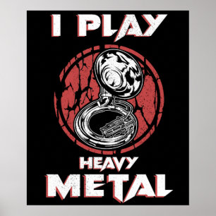 Poster Tuba Oferece Banda De Marcha Metálica Pesada Sousa