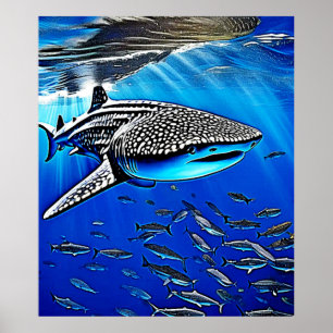 Poster Tubarão-baleia Majestade Design