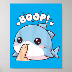 Poster Tubarao Boop de Nariz Engraçado Meme de Verão na P