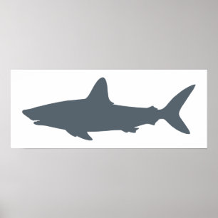 Poster Tubarão branco e tempestade