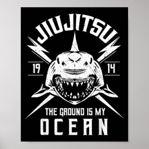 Poster Tubarão de JJJ - Jiu Jitsu Brasileiro e Grappling