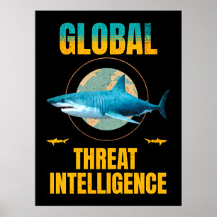 Poster Tubarão Engraçado Especialista em Segurança Cibern