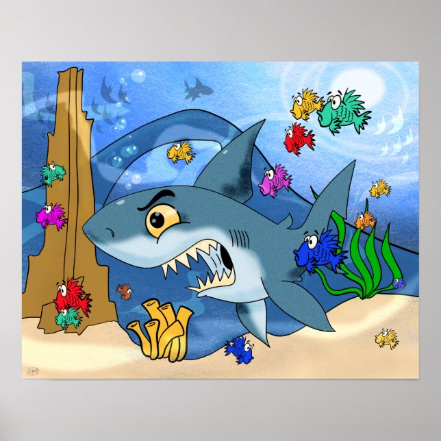 Poster Tubarão entre os peixes (Frente)