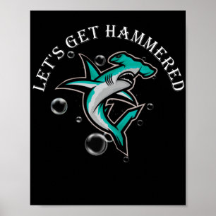 Poster Tubarão-Hammerhead Engraçado Com vamos