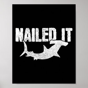 Poster Tubarão Martelo Acertou em Cheio Piadista de Pesca